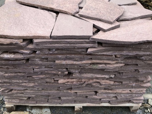 Плитняк лемезит бордовый для облицовки цоколя 20-25 мм  купить в Раменском