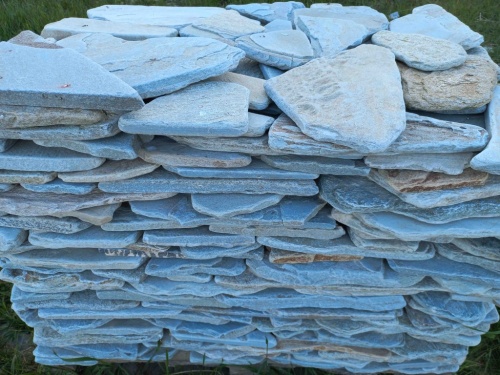 Плитняк златолит зелёный галтованный для цоколя купить в Раменском